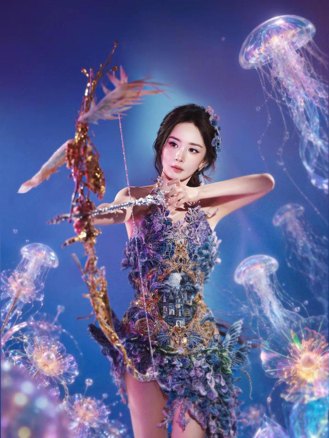 氤氲流光铺就序章，花簇沿着脉络如云烟迤逦；星河流转，@杨幂 翩跹而至。