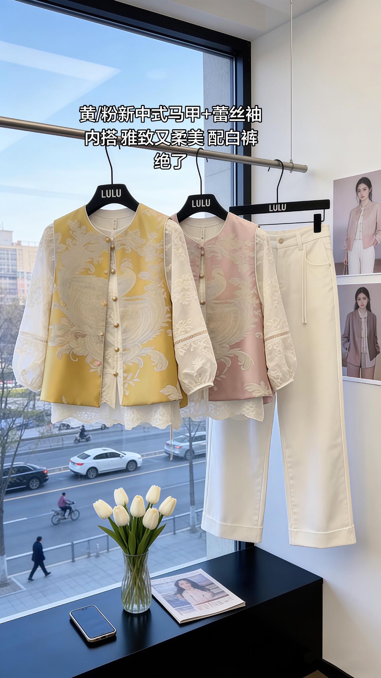 新中式国风套装 两面穿马甲国风古韵