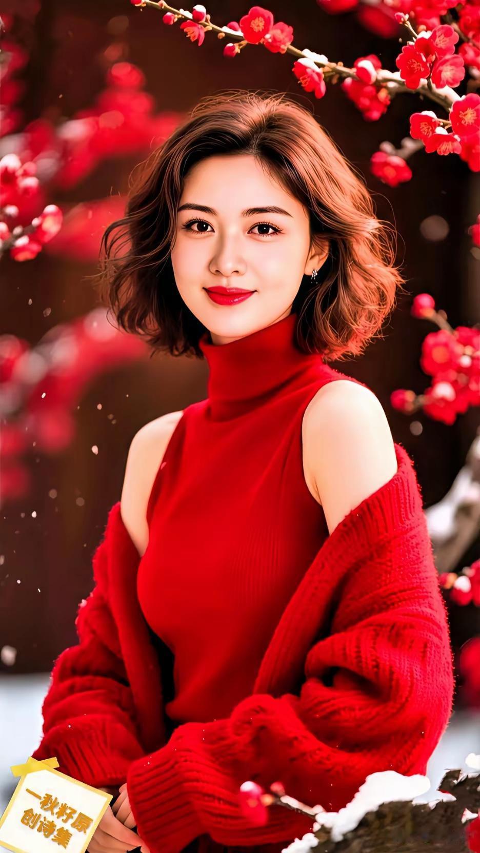 清江引·红梅归女
红梅满枝庭院漾，
紫韵晴光畅。
归家少女欢，
笑指枝头唱。
鹊