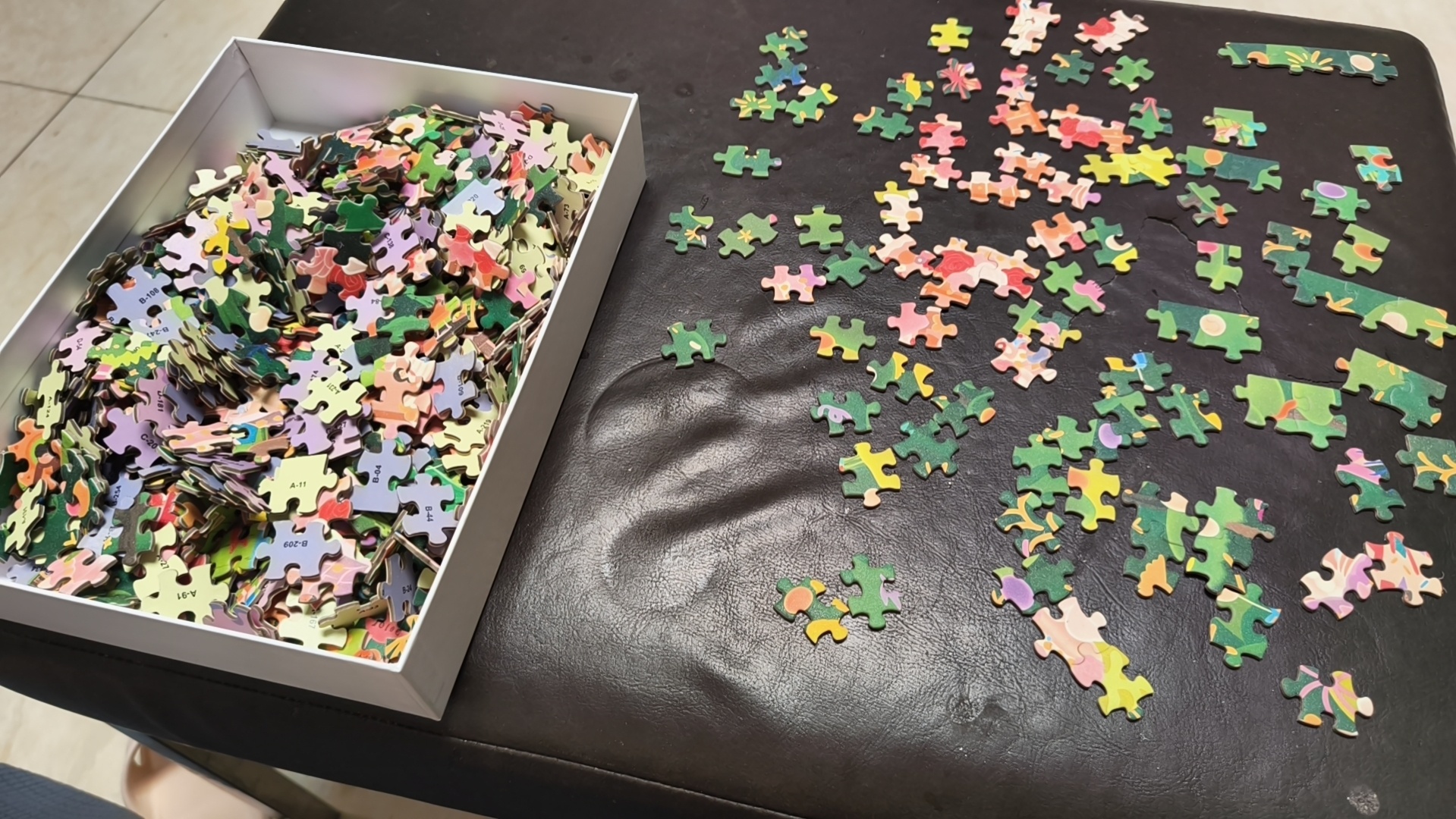 从图一到图二花了十个小时左右1000片的拼图拼着玩玩静静心[卡皮巴拉] ​​​