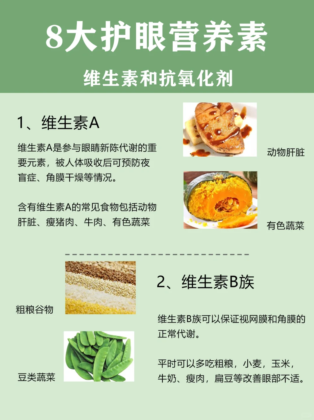 对眼睛好的8大营养素，收藏起来！