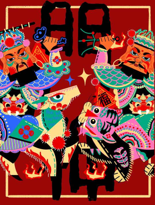 门神系列2—赵公明和燃灯道人