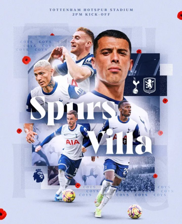 北京时间11月3日晚22点，英超联赛第10轮，热刺将在主场迎战阿斯顿维拉。赛前，