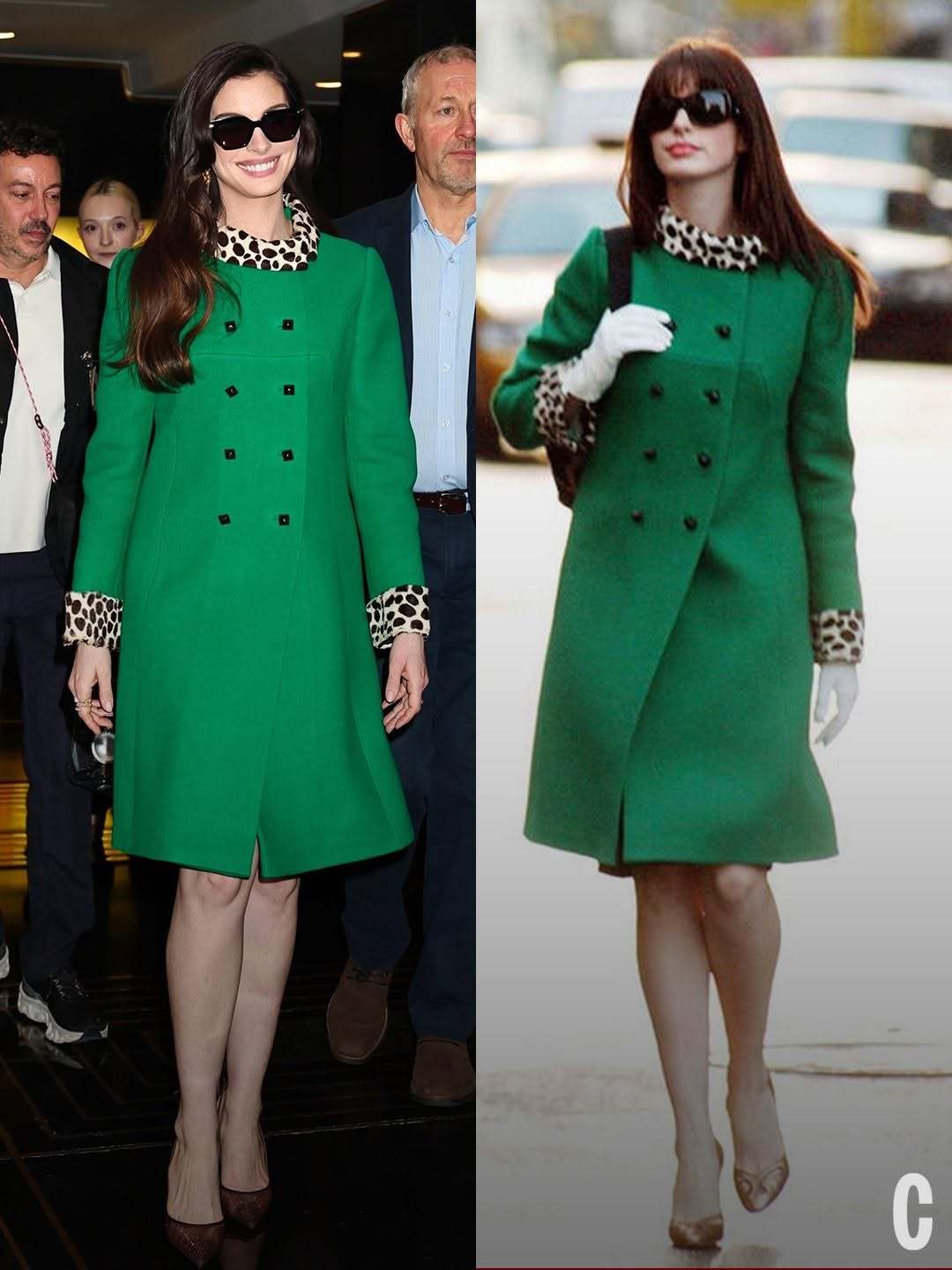 安妮海瑟薇时隔20年再现电影经典造型2006 x 2026💚穿普达拉的女王穿普