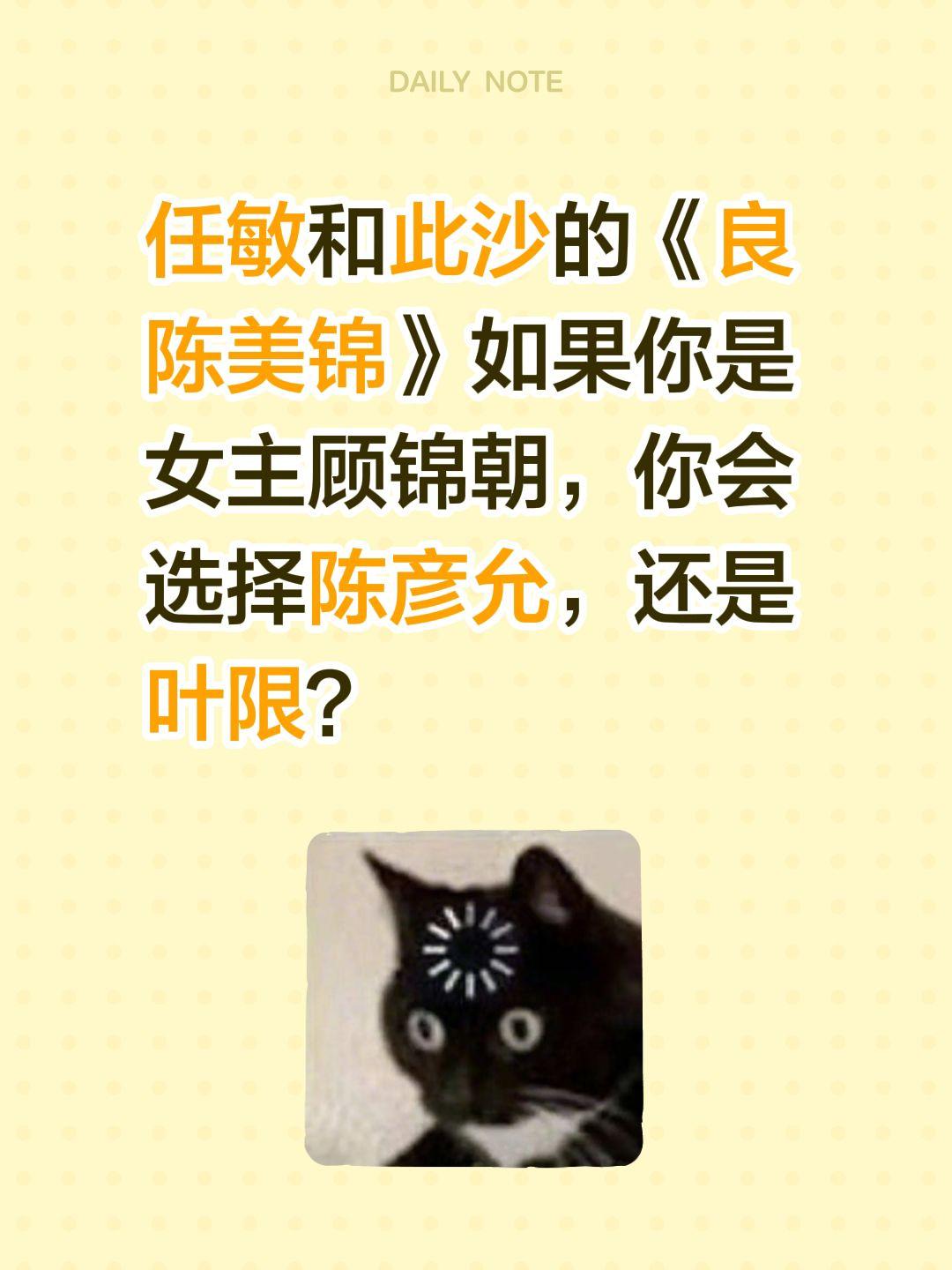 任敏和此沙的《良陈美锦》如果你是女主顾锦朝，你会选择陈彦允，还是叶限？任敏  良