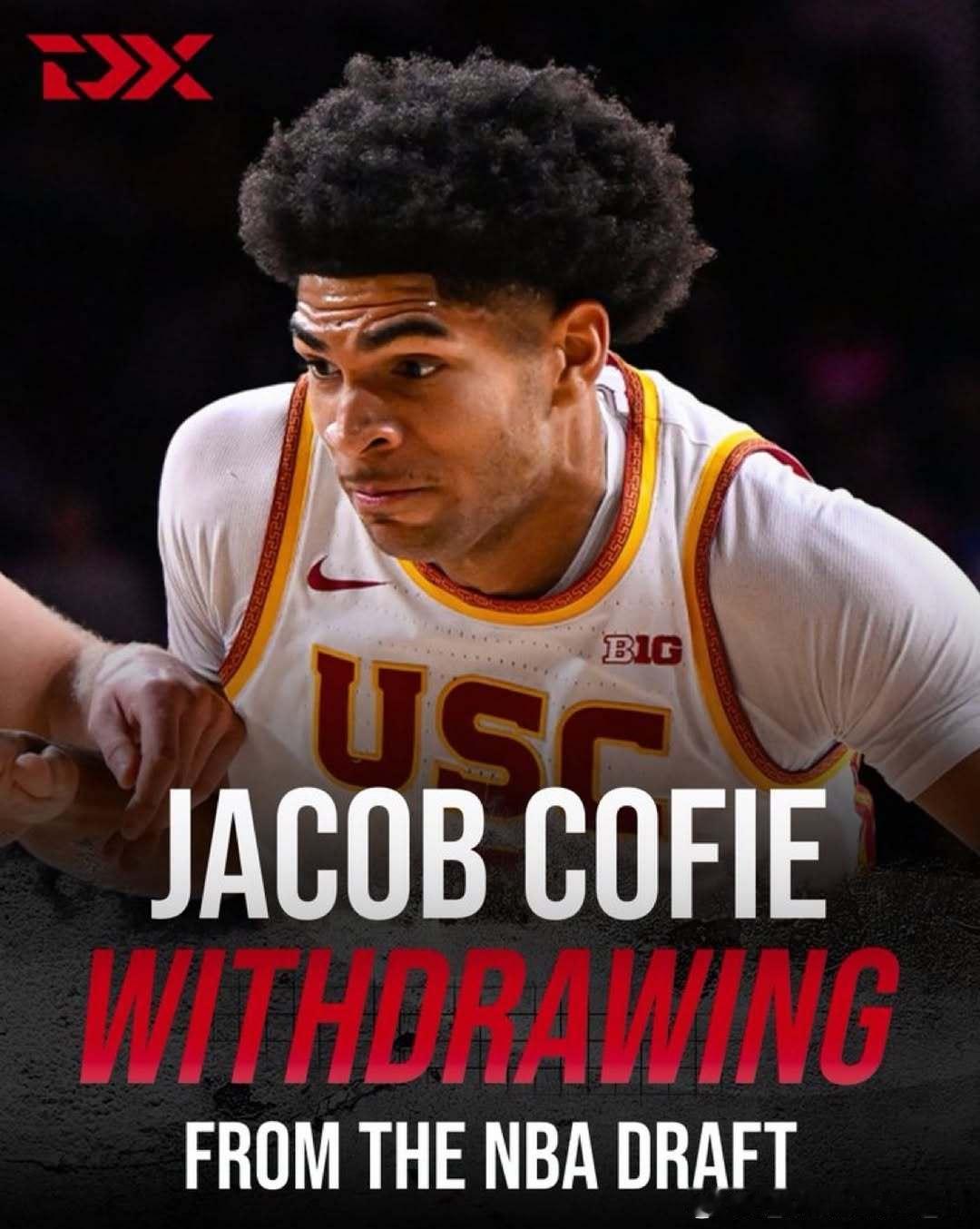 据DraftExpress报道，雅各布·科菲(Jacob Cofie)将退出NB