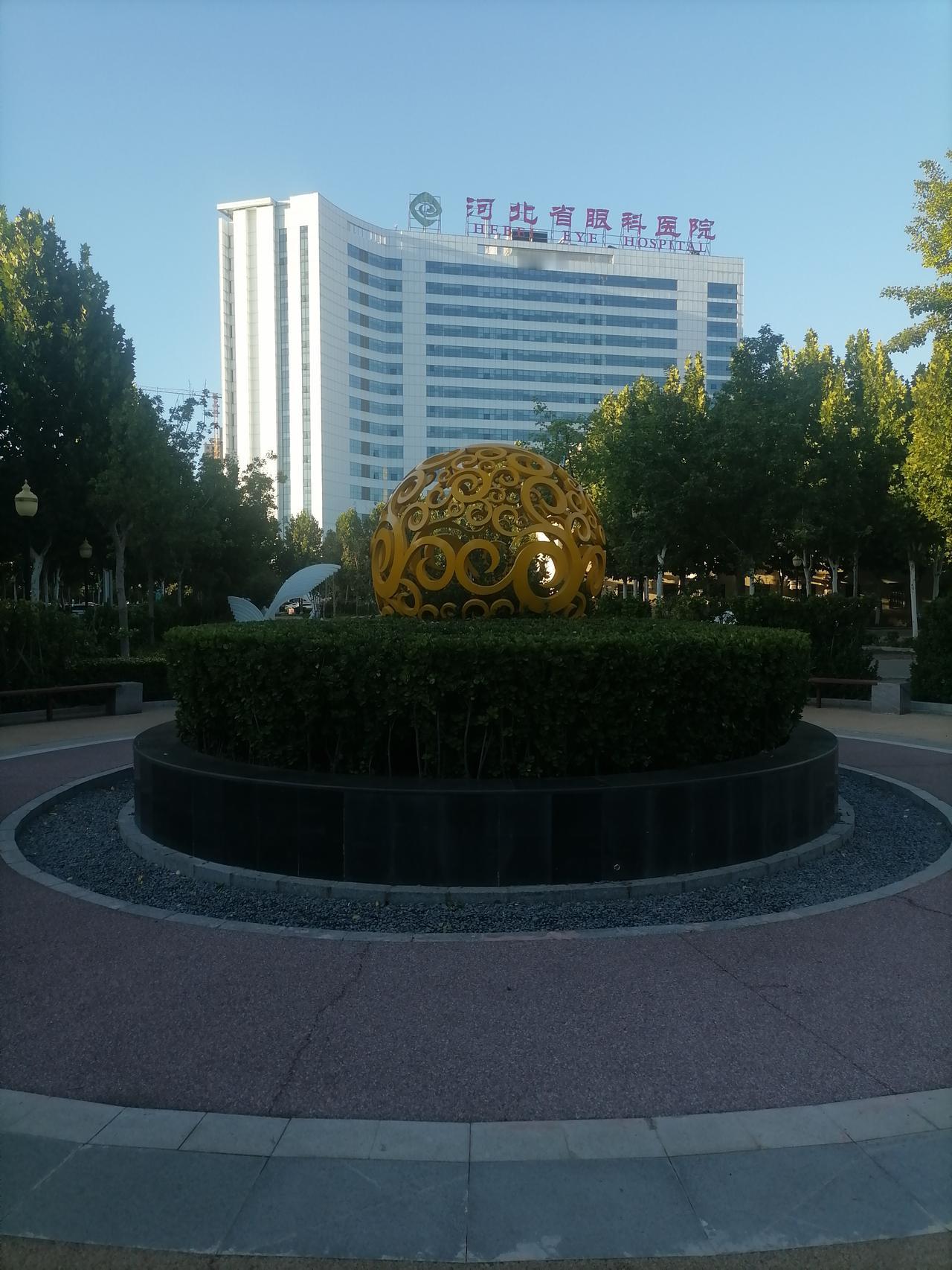 走进河北省眼科医院，令人耳目一新，除门诊楼外，住院大楼后面是它大片的、美丽的花园