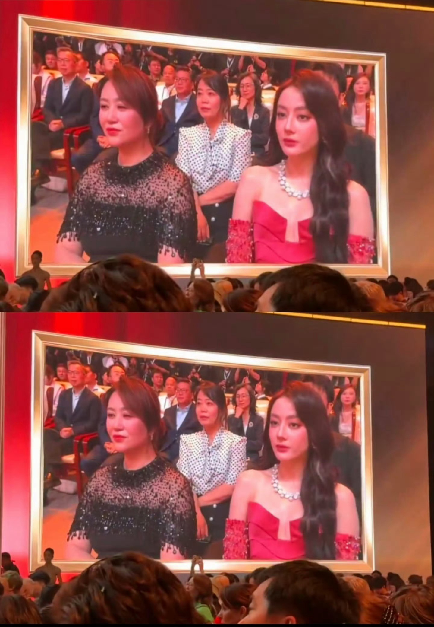 迪丽热巴和马丽坐一起都是最优秀的女演员呀 