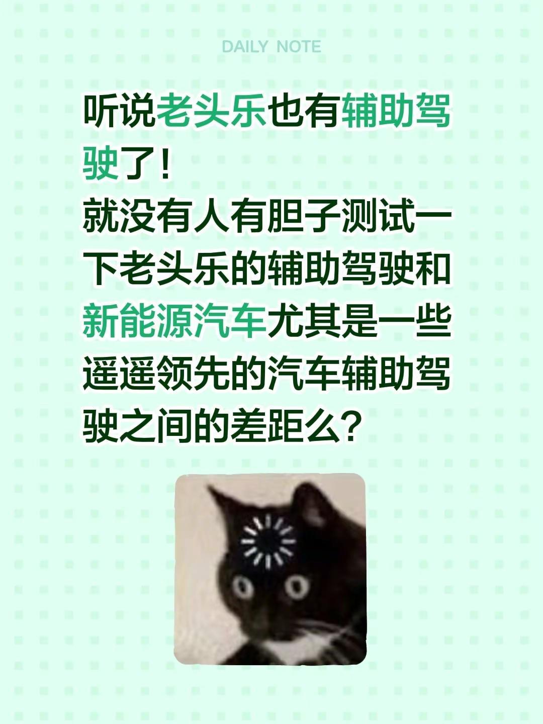 辅助驾驶真的很先进么。听说老头乐也有辅助驾驶了！就没有人有胆子测试一下老头乐的辅