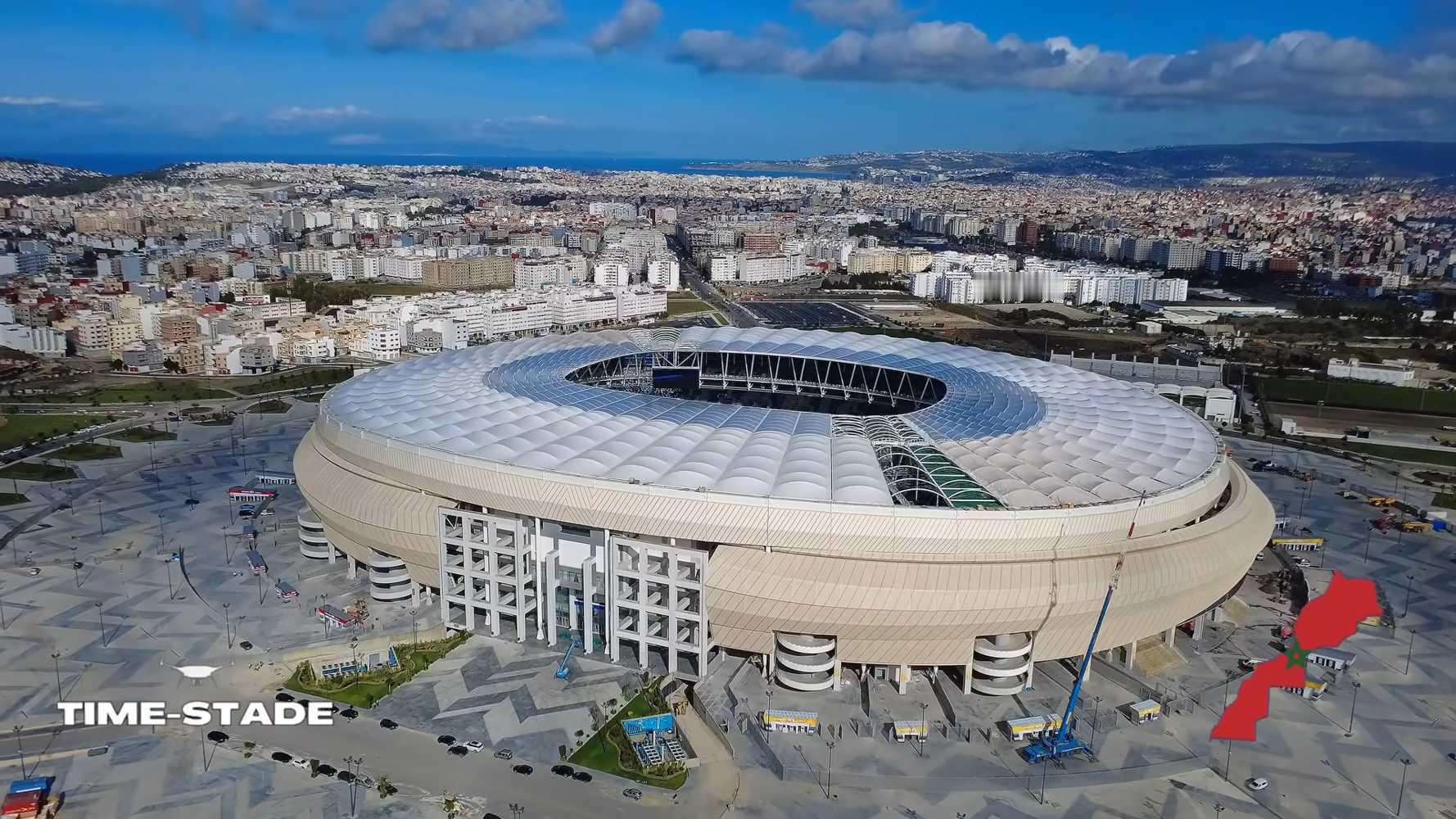 摩洛哥北部港口城市丹吉尔，最大的旅游中心及自由港摩洛哥非洲杯球场