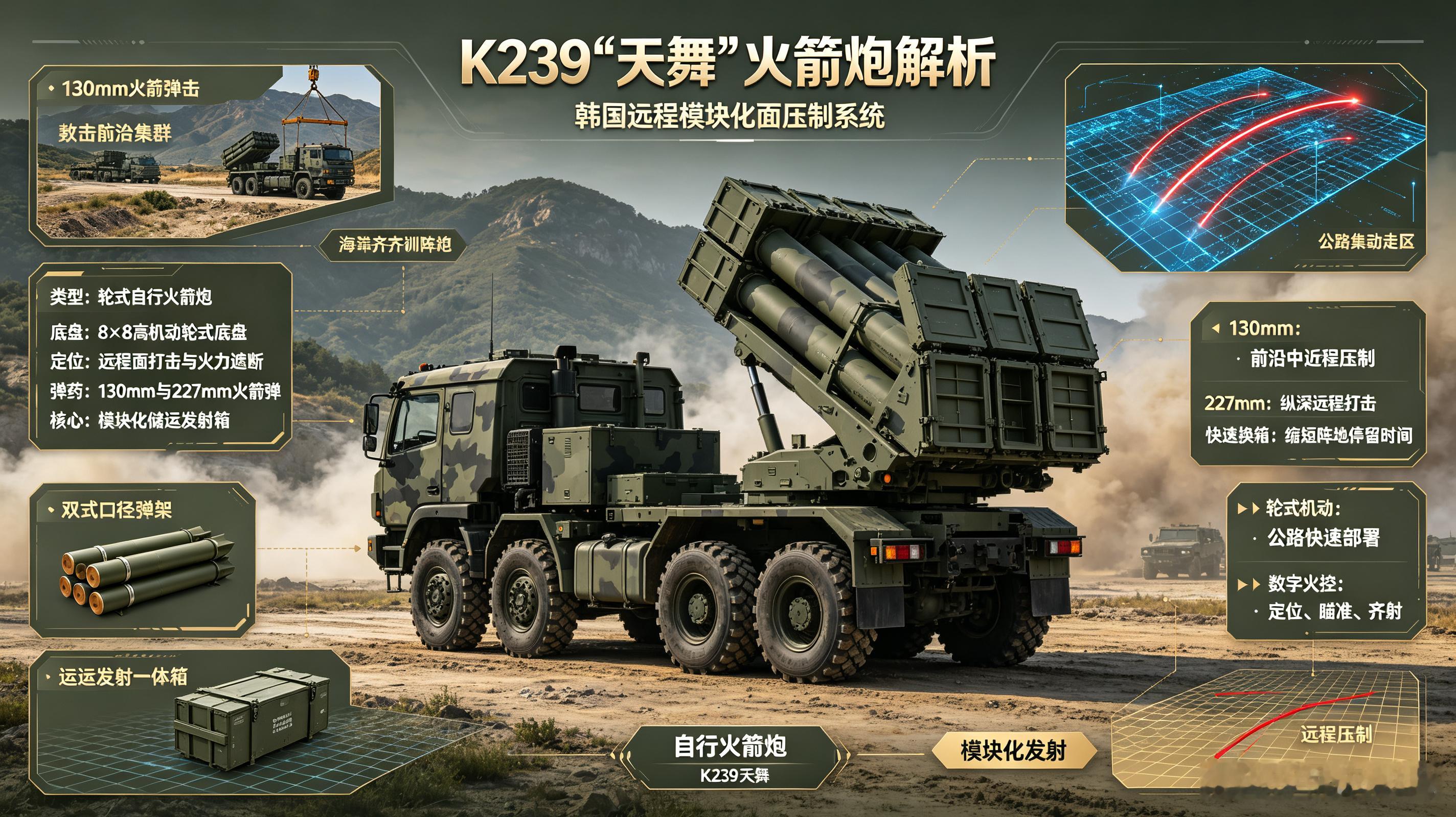 每天认识一件兵器每天认识一件兵器——K239“天橆”模块化自行火箭炮今天聊聊韩国