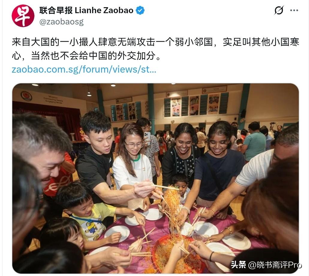 新加坡玻璃心！联合早报公开发文批评，称中国部分网民无端攻击新加坡，缺少对新加坡主