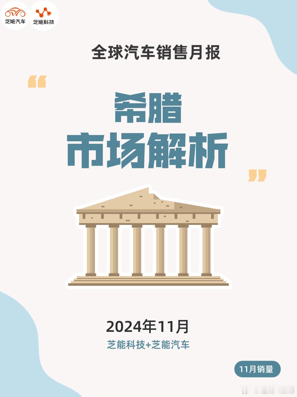 2024 年 11 月希腊新车市场销量回暖，同比增 2%。丰田居品牌榜首，比亚迪