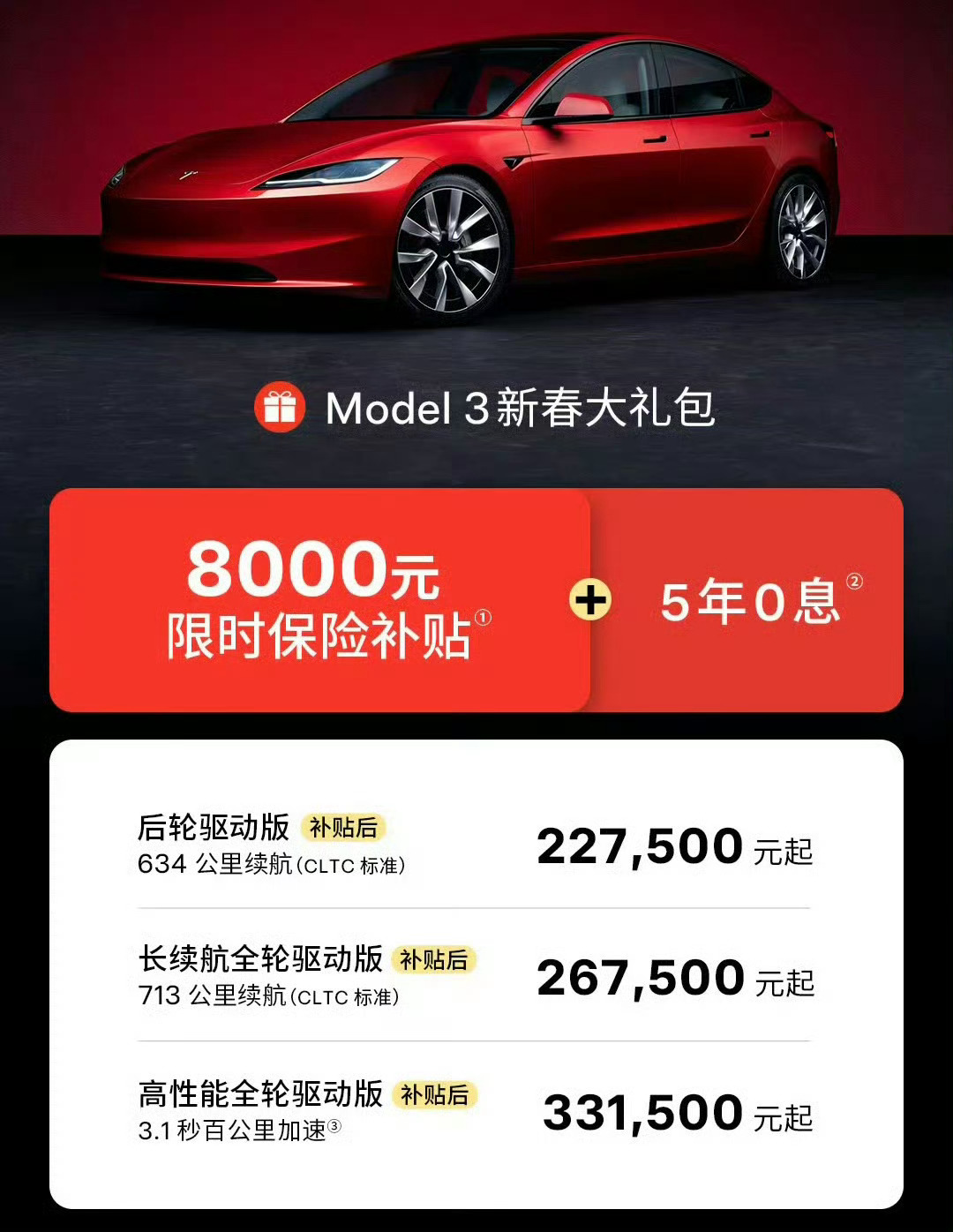 特斯拉Model3降价8000元 近一两年算是特斯拉降价优惠活动最密集了，也是国