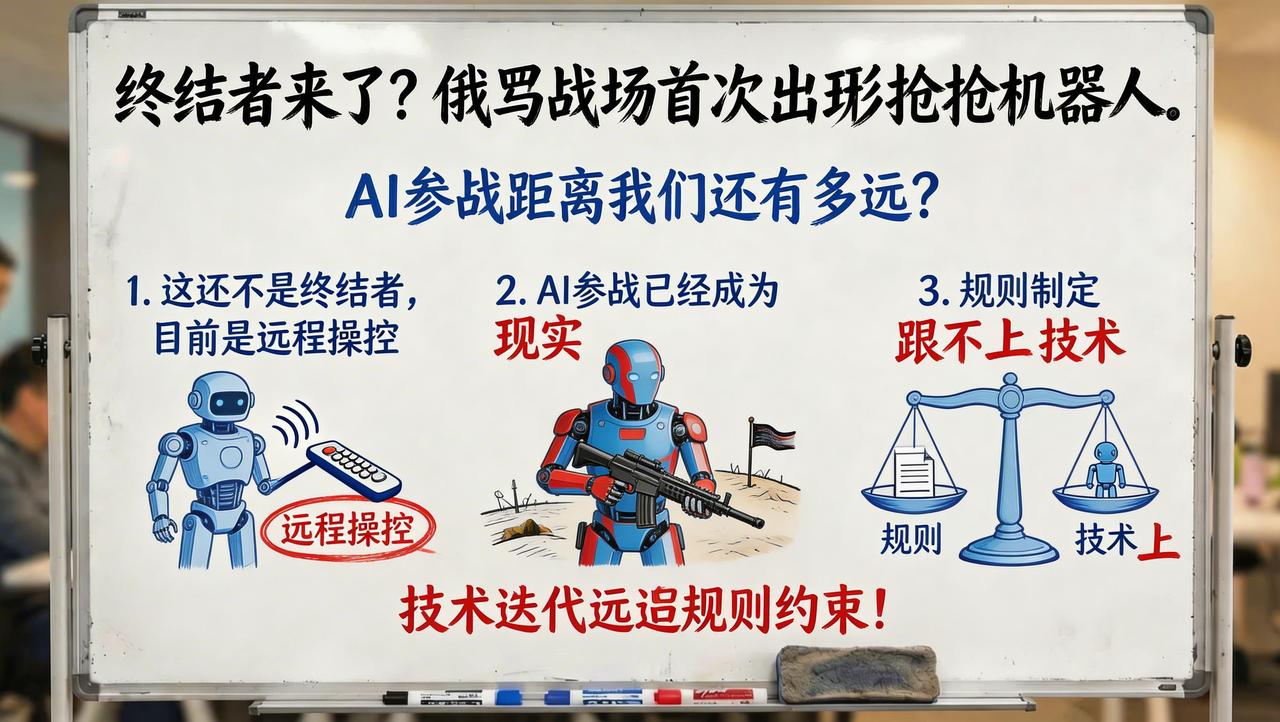 终结者来了？俄乌战场首次出现人形持枪机器人，AI参战距离我们还有多远？ 
俄乌战