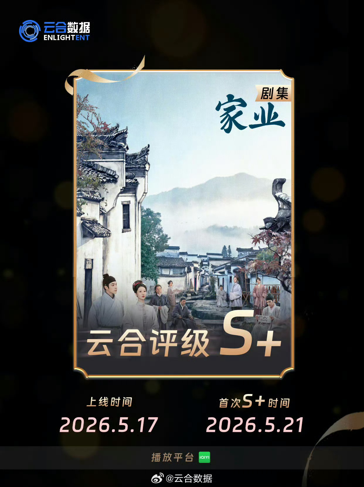 杨紫《家业》昨日云合13.9%评级s➕ 