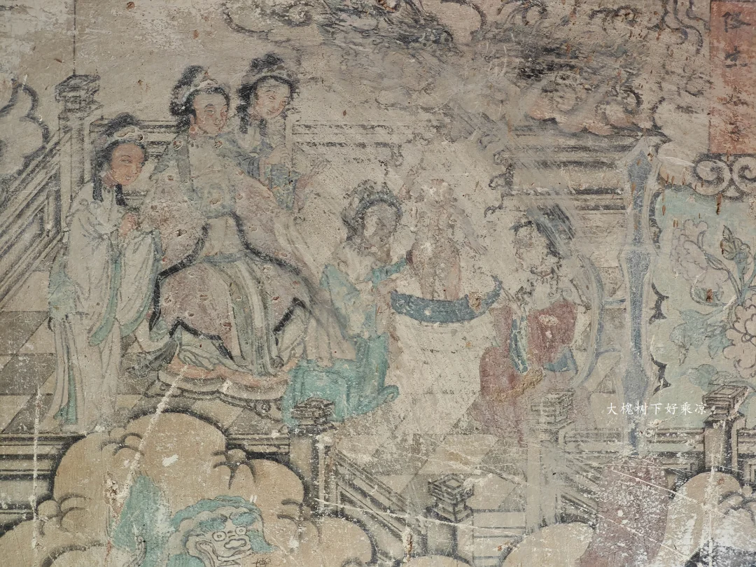 《五龙戏水》表现真武大帝出生，天空来了五条龙，给真武大帝洗澡净身。有的...