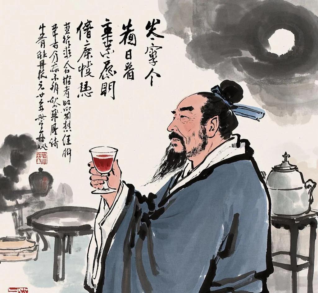 解释：“酒”和“诗”都是文化中常见的情感寄托之物，“忧愁少”和“喜乐多”意思相反