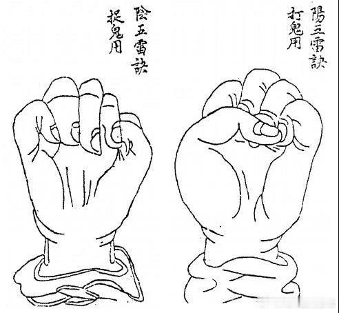 道教手决：七种常见雷诀！1、 天雷诀：两手掐寅，五指藏甲。2、 地雷诀：二指、三