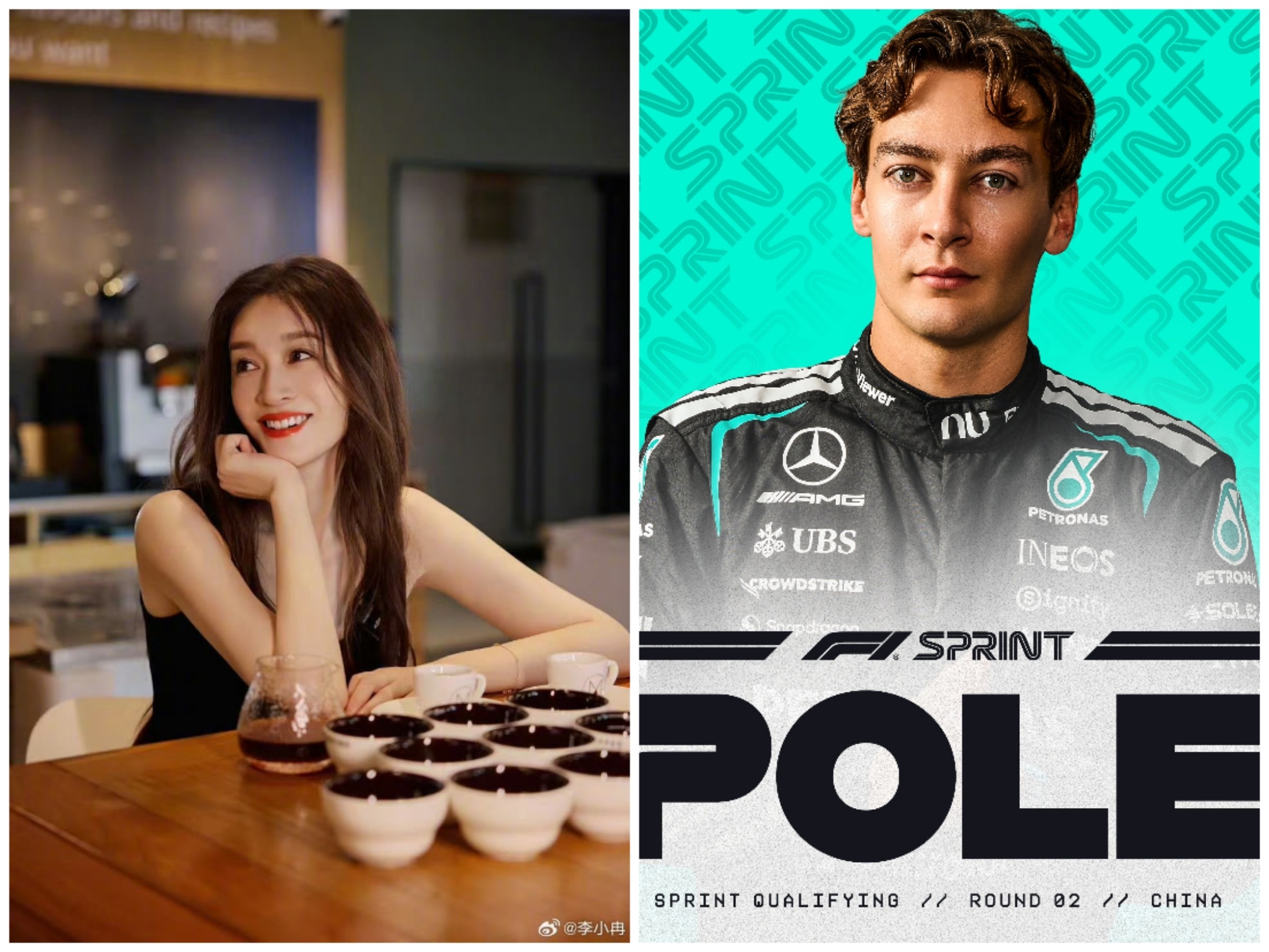 F1李小冉F1时候F1中国大奖赛F1中国站意外笑点，拉塞尔一出场全网都在喊李小冉