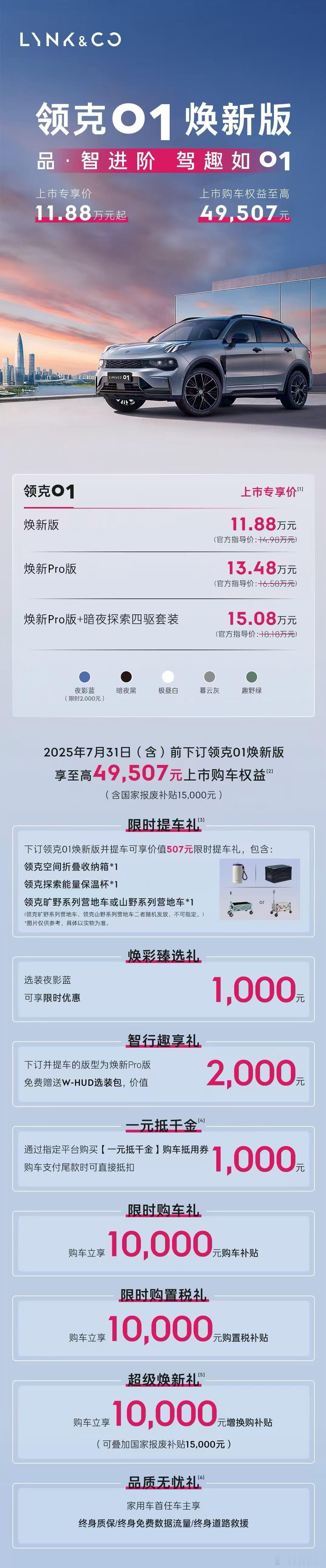 刚把我的21款领克01卖掉，焕新版就来了。11.88万起，给到一个这样机械素质优