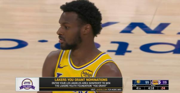 湖人新星布朗尼真是毫无存在感！虽然今天湖人在主场以128：117轻取步行者，但是