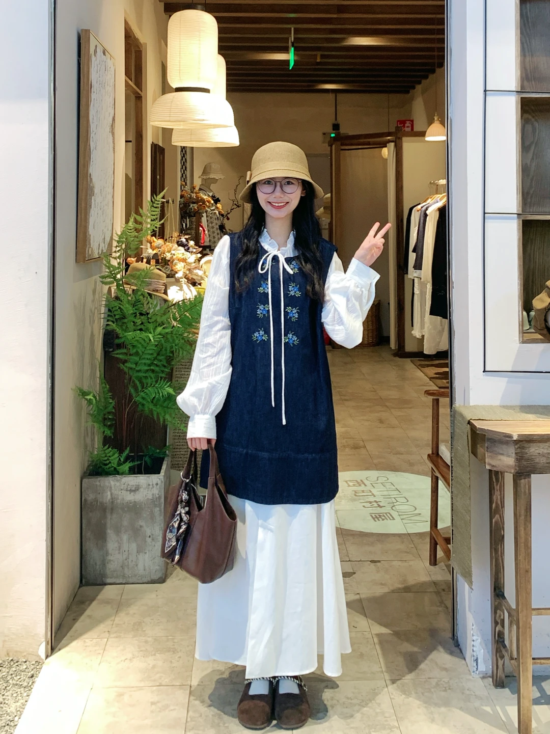 163 90｜日系复古文艺感叠穿ootd💙～