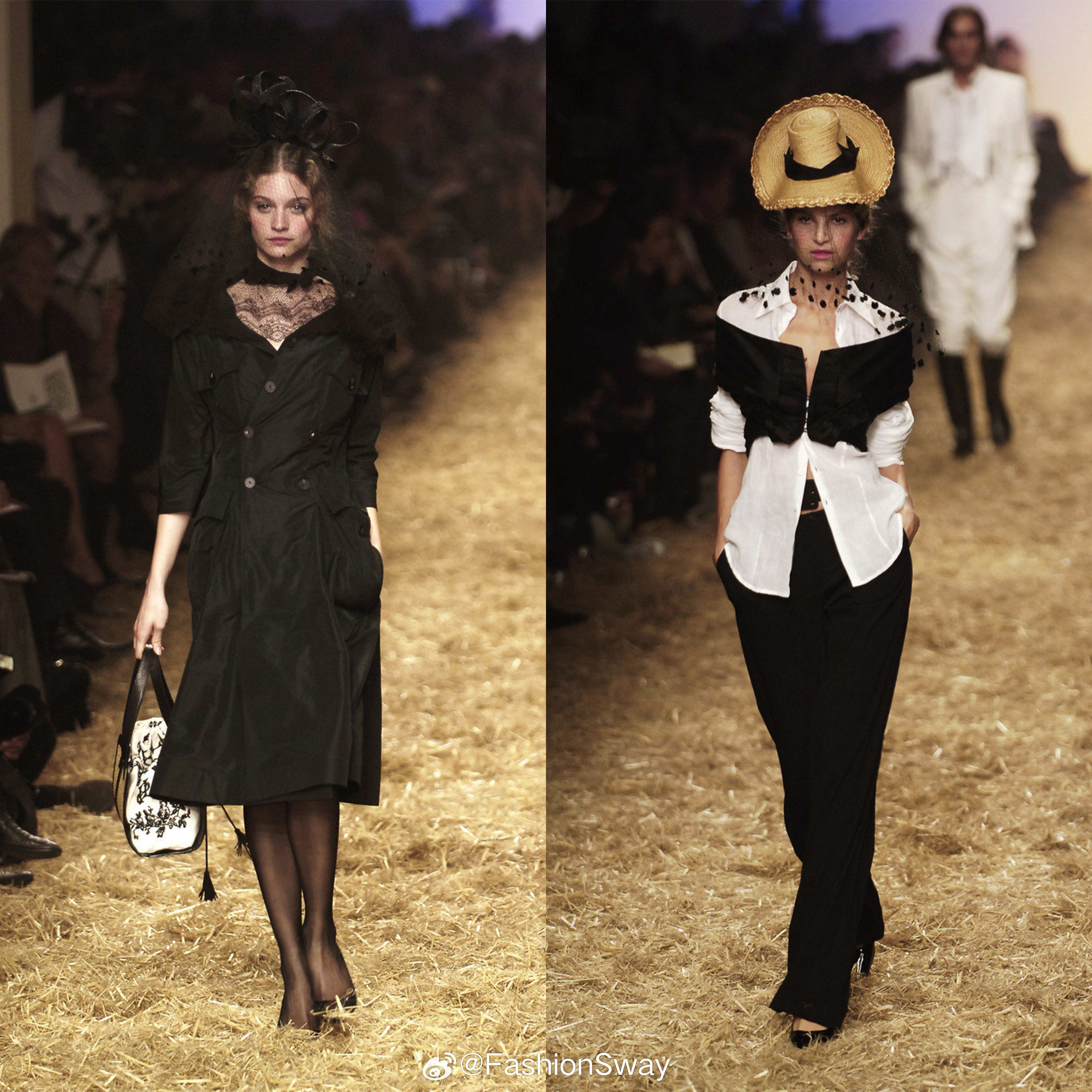 • Jean Paul Gaultier 2006春夏系列金色稻草铺满T台道路，