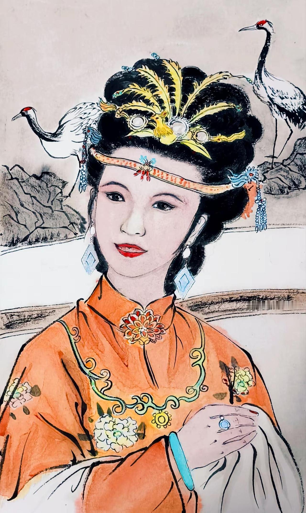 红楼梦人物王熙凤。国画红楼梦 写意人物 国画人物 人物国画