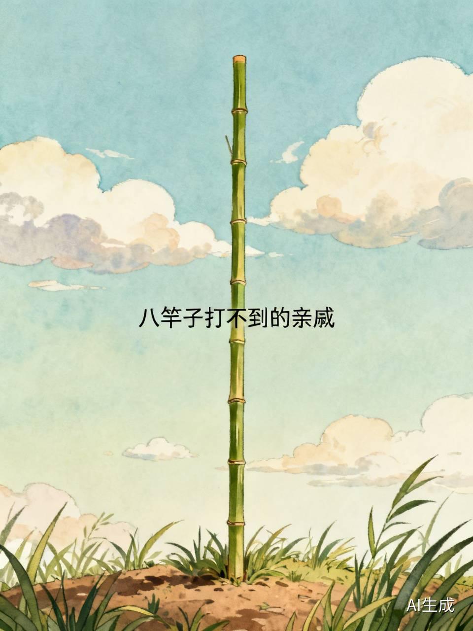 想问大家一个问题:在豫东（或许其他地方也有）有个说法，“八竿子打不到的亲戚`,不
