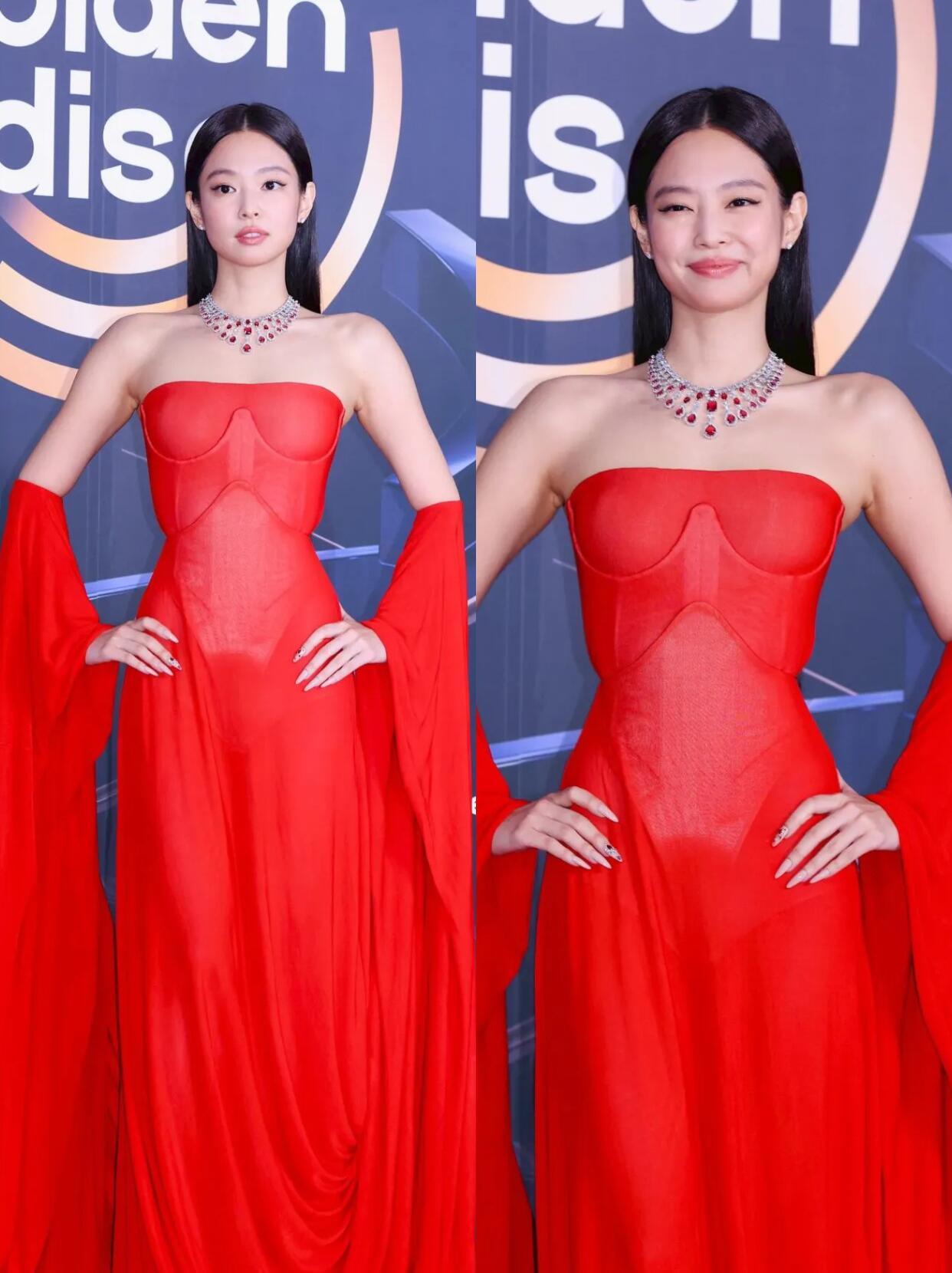 Jennie的红色造型就没有哪次不出圈的👌🏻 