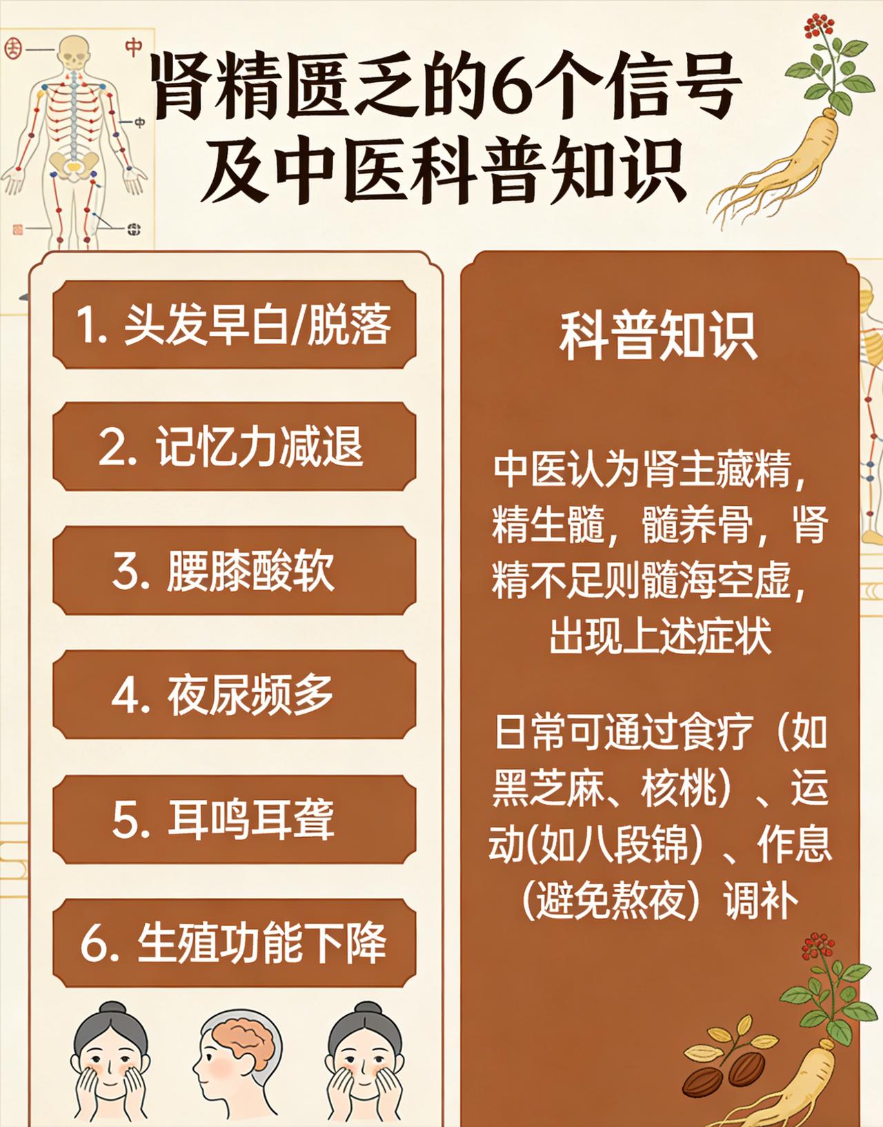 6 个信号提示肾精亏虚，建议重视