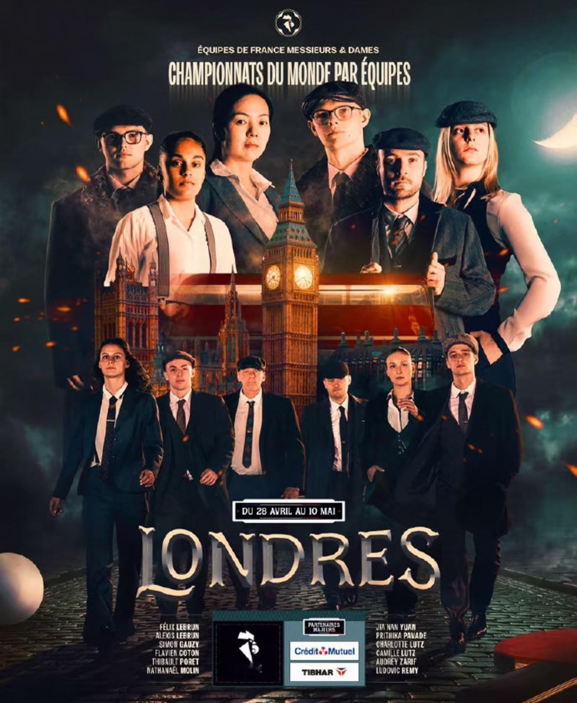 法国乒协制作的伦敦世乒赛海报太酷，非常契合主题！
法乒协制作的伦敦世乒赛宣传海报