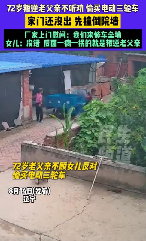 “笑不活了！”2025年8月，辽宁，一名72岁叛逆老父亲不听劝，偷买电动三轮车，