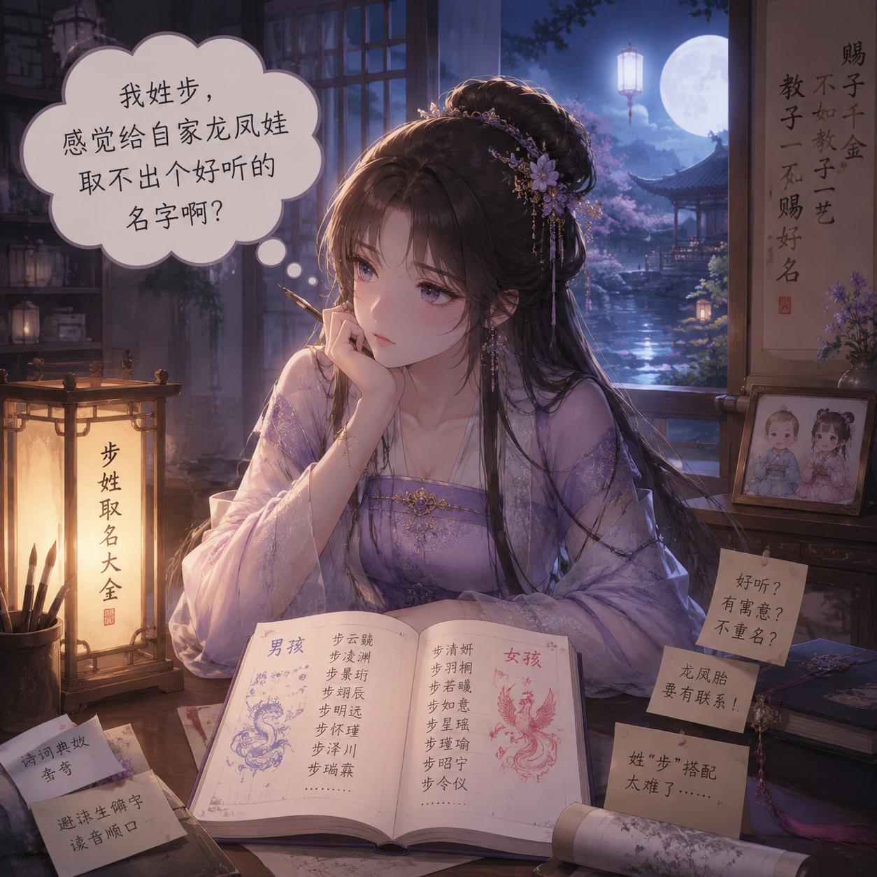 姓步，能不能取不出个好听的名字来？最好是给龙凤胎用的