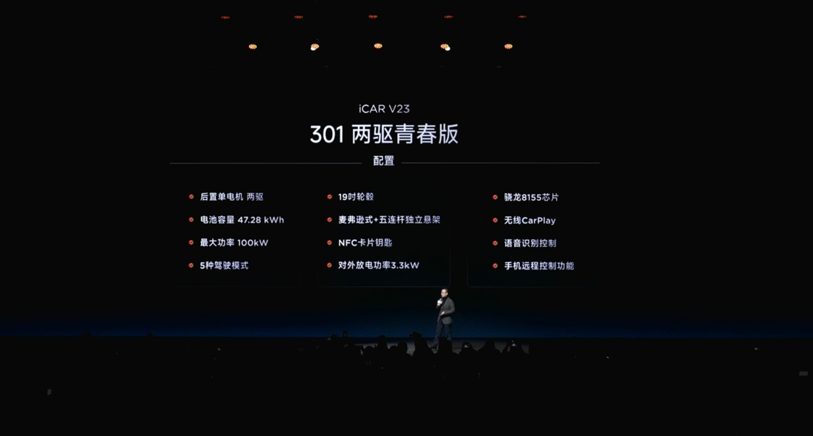 iCAR V23各个版本价格一览：301两驱青春版：9.98万元401两驱进阶版