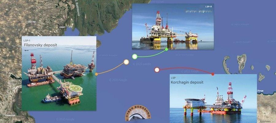 里海钻井平台遭受乌克兰攻击，被击中了菲拉诺夫斯基和科尔恰金钻井平台的燃气轮机排气