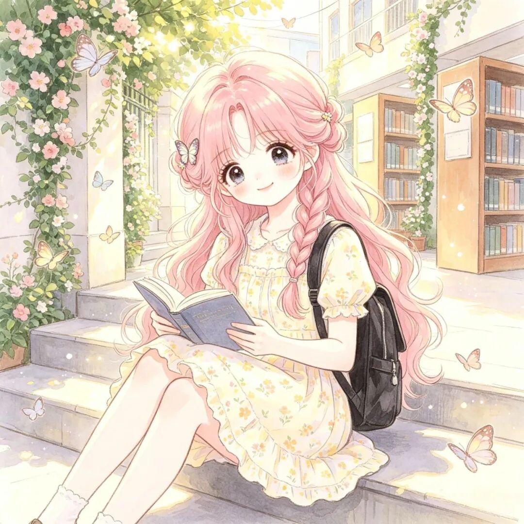 女生头像｜春风落满书页，少女与樱花赴约