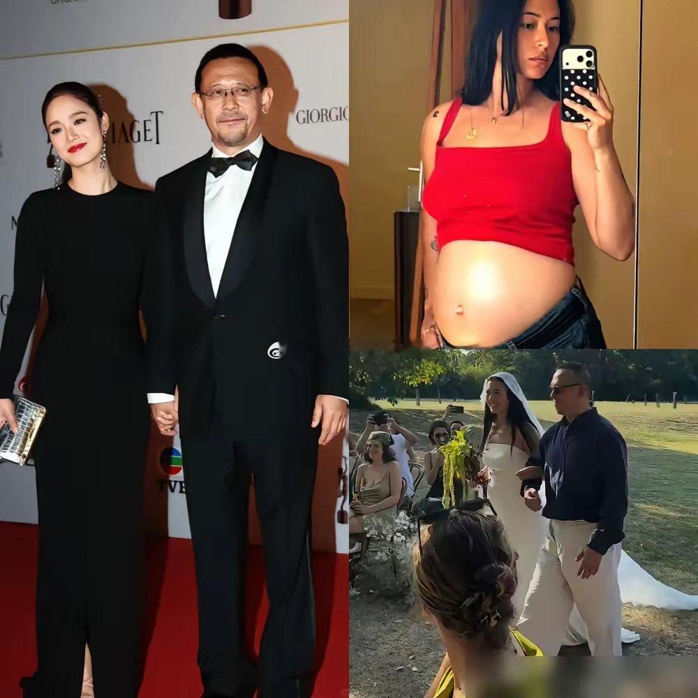 姜文这局做得太绝了。女儿法国大婚，前妻桑德琳和现任周韵，就隔着几米远，全程没说过