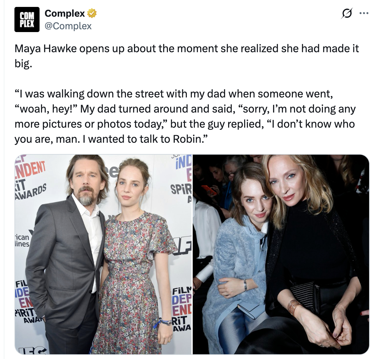 笑晕了，当你女儿比你更出名玛雅·霍克坦言意识到自己真的红了的那个瞬间：当时我和爸