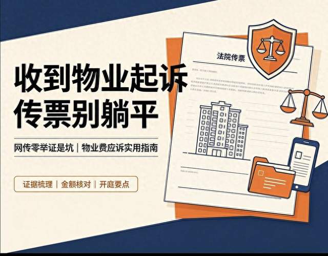 物业费被起诉，普通人正确应诉指南