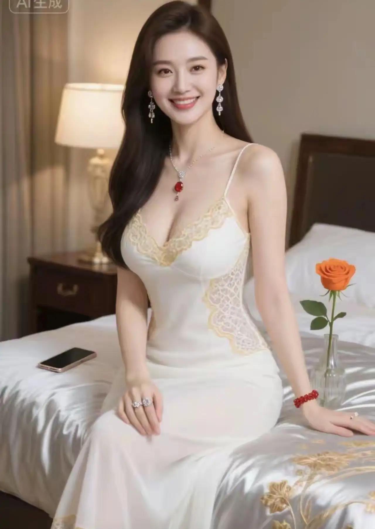 这个姑娘苗条美，
想誇没有好词语。
敬请网友指点来，
貌美如花千古稀。