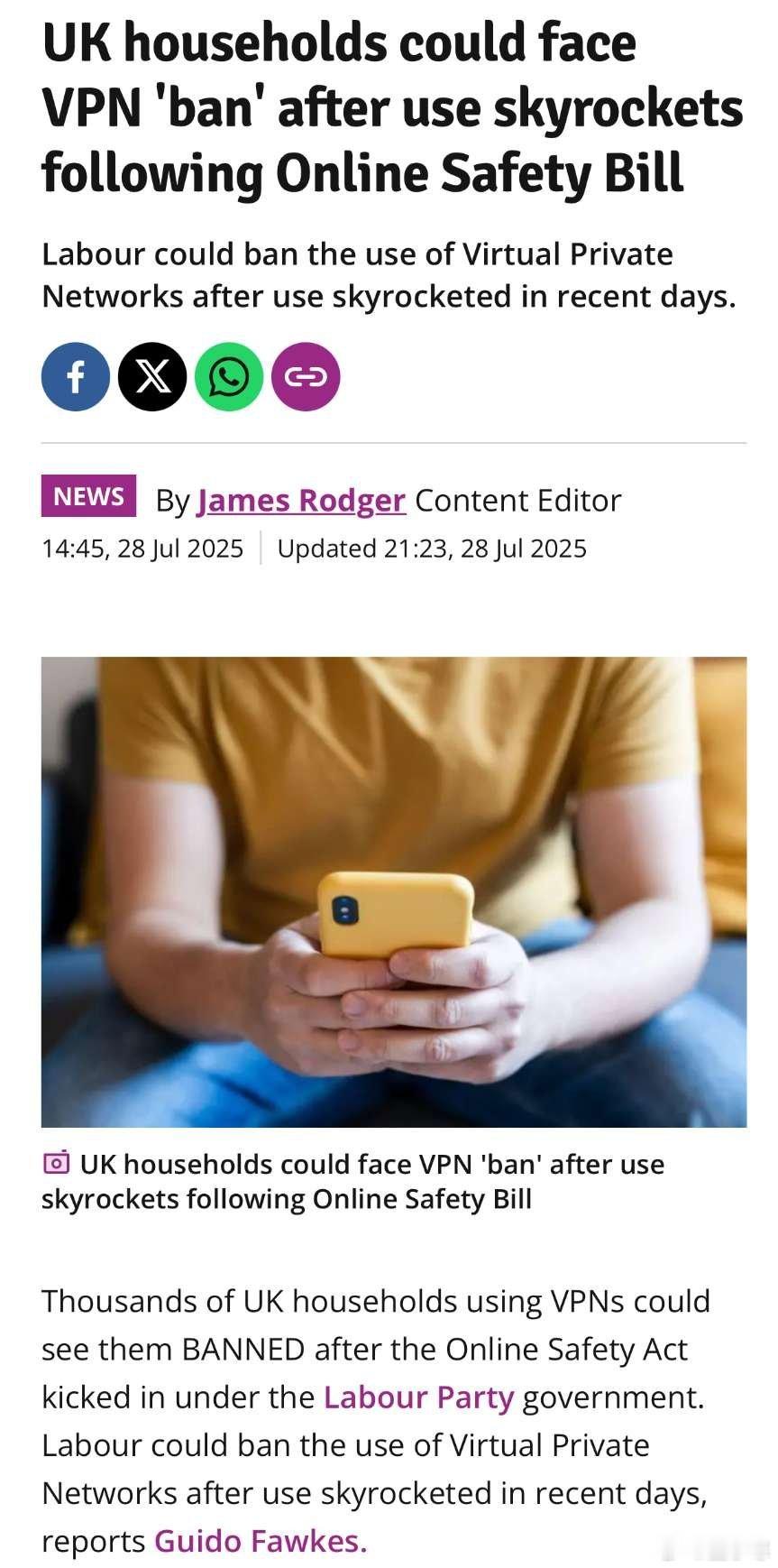 英国实行色情网站上网实名制英国《网络安全法》于2025年7月25日生效，要求色情