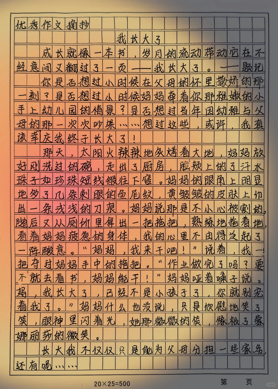 中考满分作文 优秀作文摘抄 满分作文