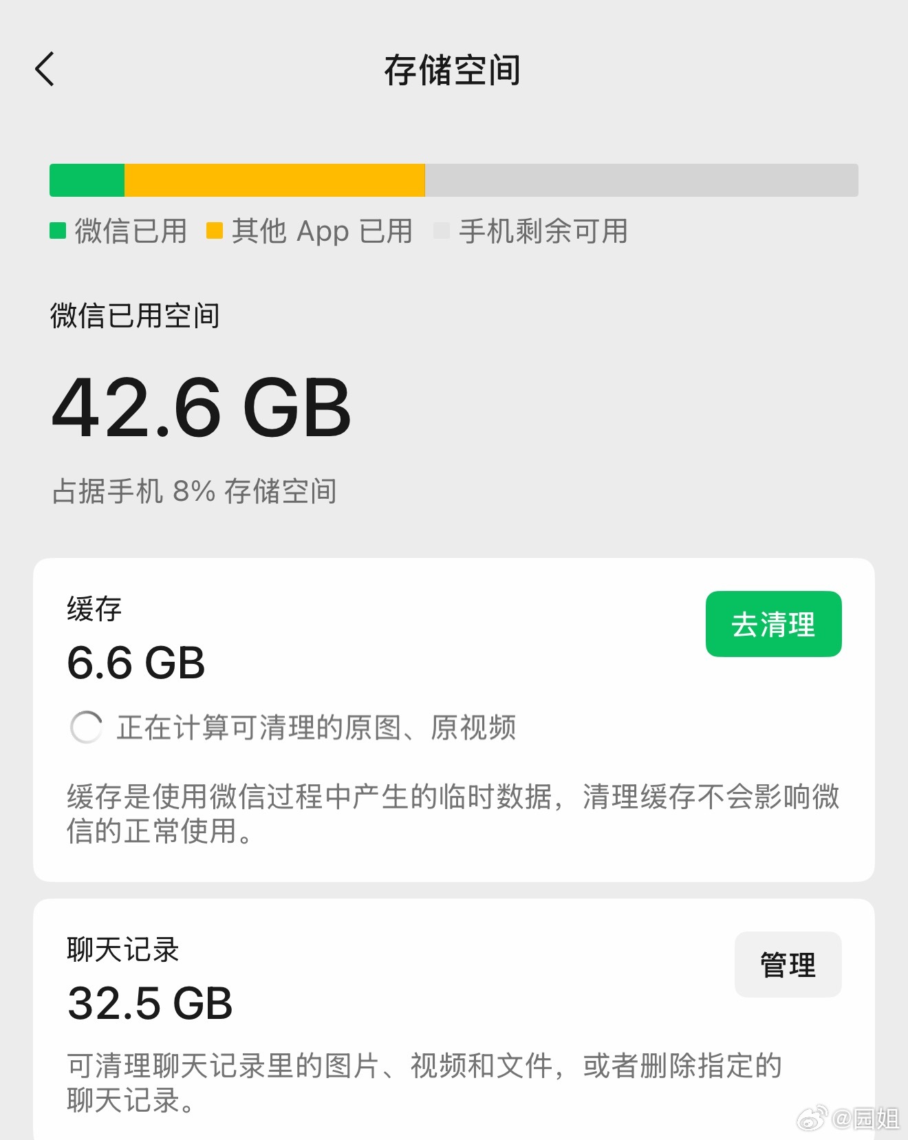 #微信回应占储存空间8个误解#误解不误解不知道，反正微信很占手机内存，每次内存告