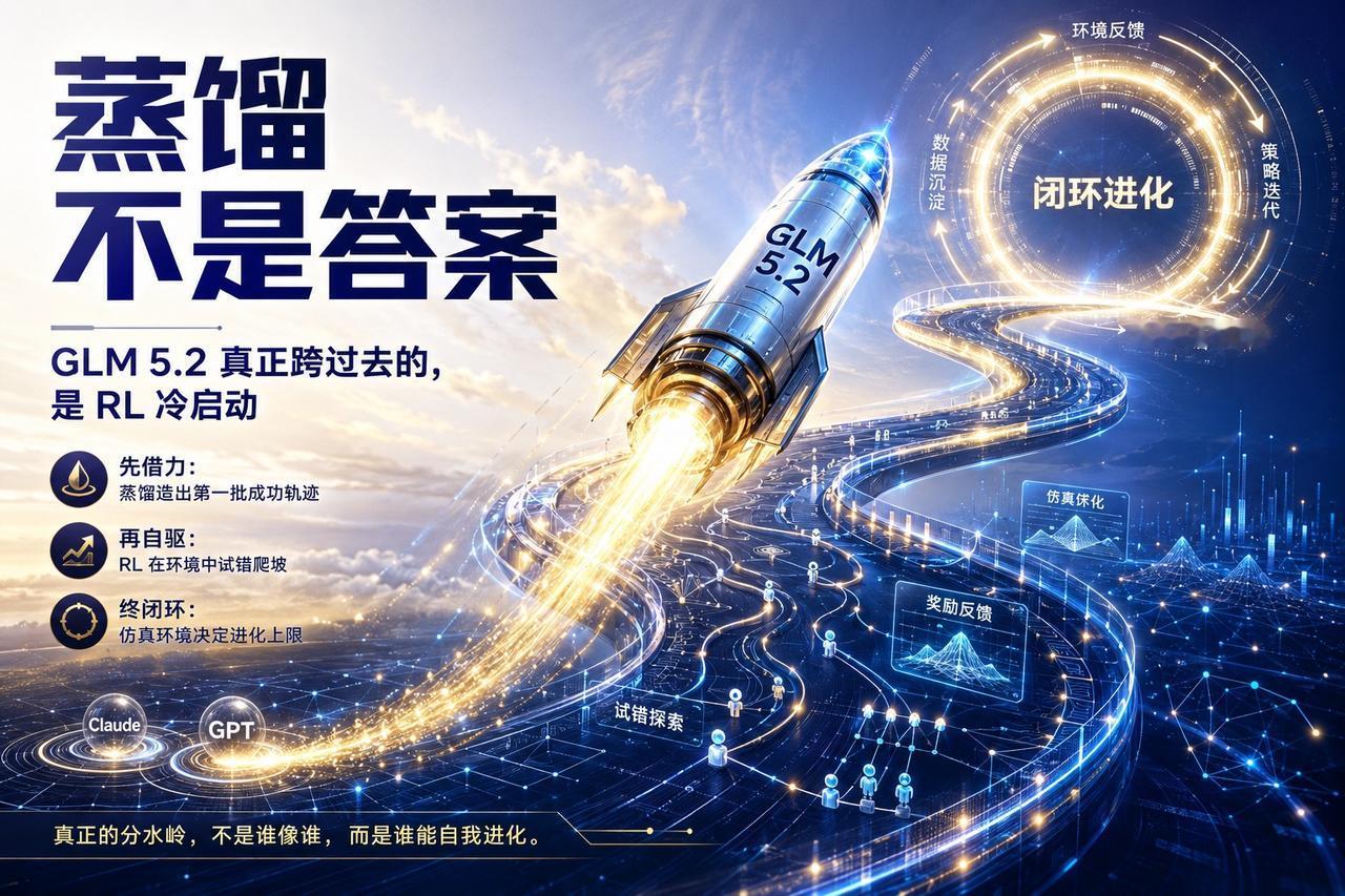 【从“借火点火”到自主升空：GLM 5.2 进化的底层逻辑】

很多人把智谱 G
