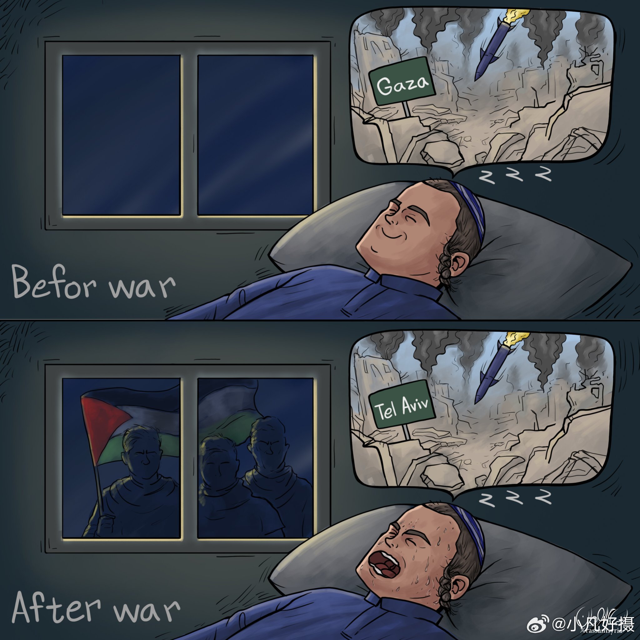 在战犯内塔尼亚胡的带领下，除了以色列被世界孤立外，反犹事件必然会激增，而犹太人在