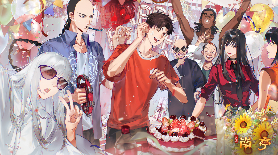 霆影新婚旧人味也太重了吧？！所有人都在认真合照，只有霆影在打情骂俏——王爷抹个奶