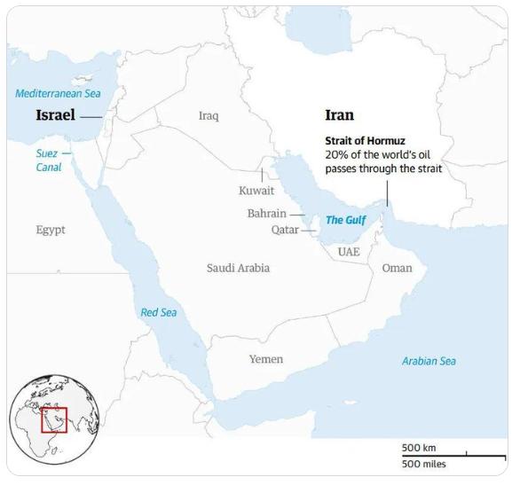 【据以色列媒体报道，伊朗已关闭霍尔木兹海峡。 全球石油市场可能面临严重动荡。此举