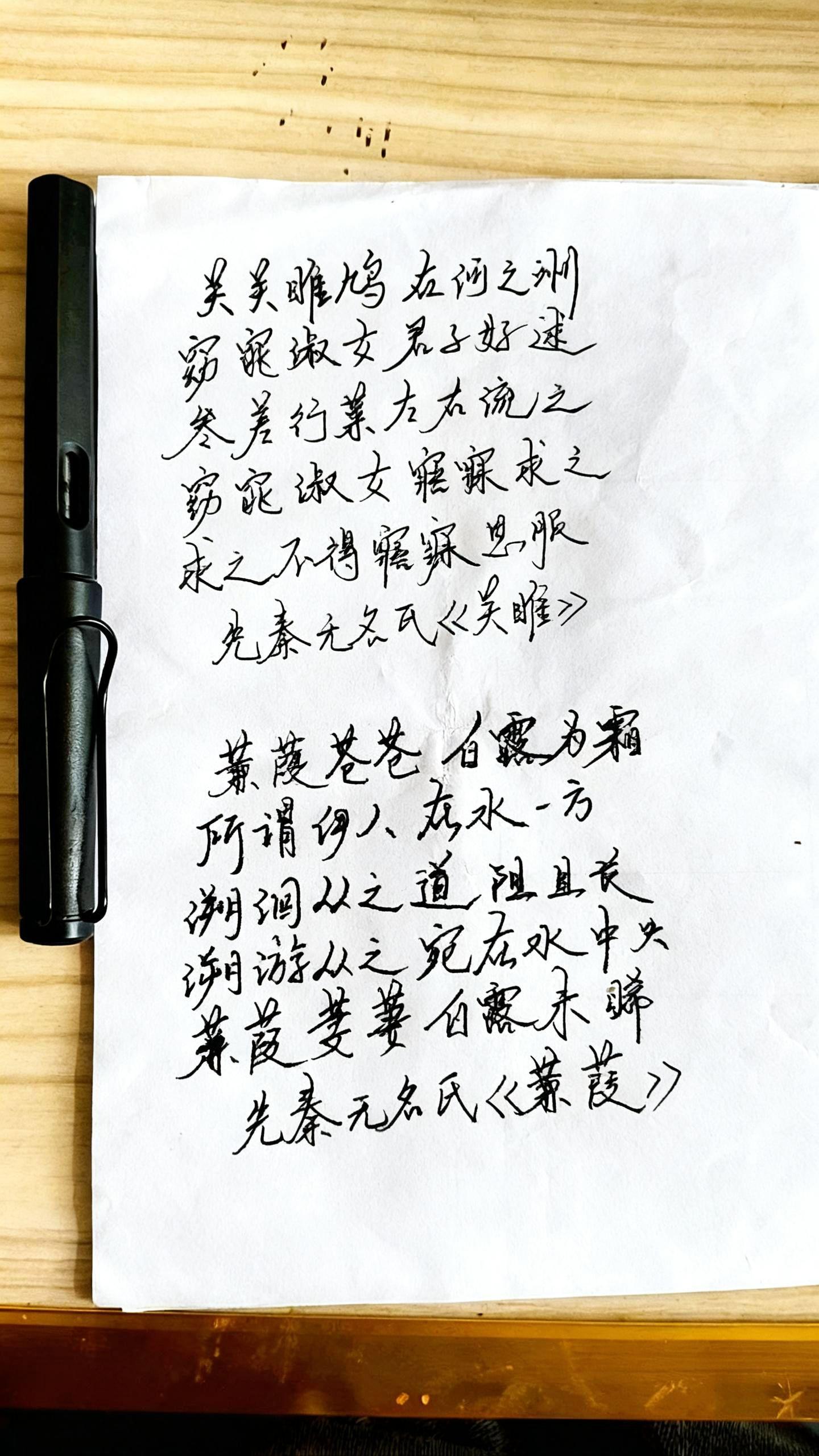 先秦无名氏《关雎》《蒹葭》